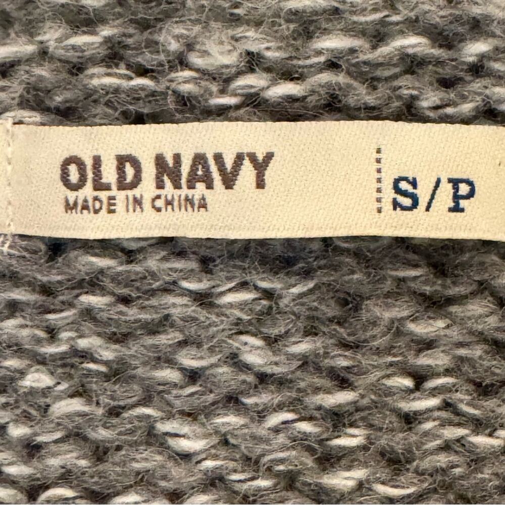 Old Navy gray white wool blend belted open front knit sweater size small S b35 - Picture 2 of 4